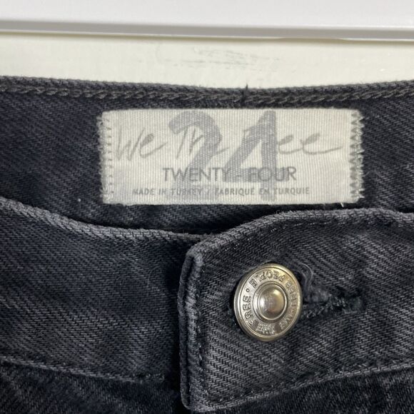 Free People We The Free Jean Size 24 Maggie Mid Straight Crop Distressed Raw Hem - Picture 4 of 12